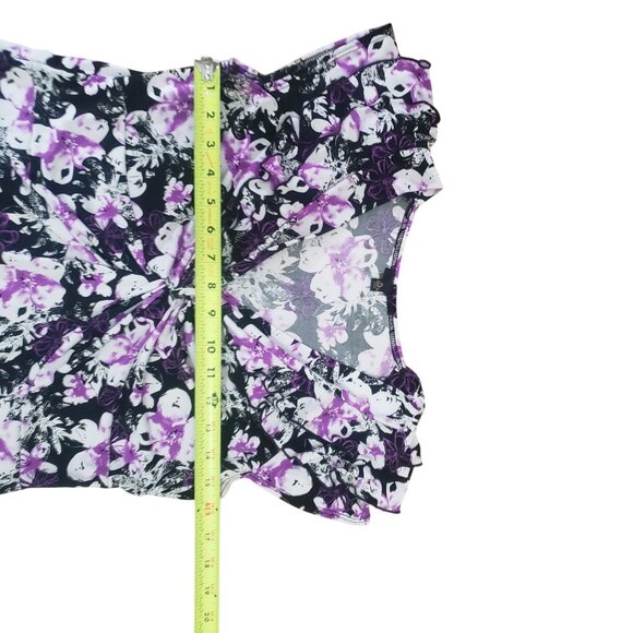 Womens Y2K Floral Ruffle‎ Babydoll  Blouse Petite Top Size L Fairy Romantic - Picture 8 of 8